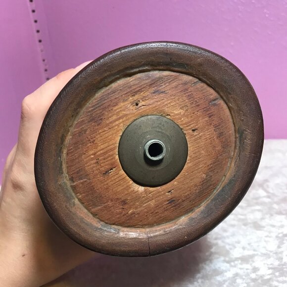 Vintage MCM Mid-Century Modern Wood Lamp * Hand Carved Fishing Water Boat Trees - Picture 12 of 13